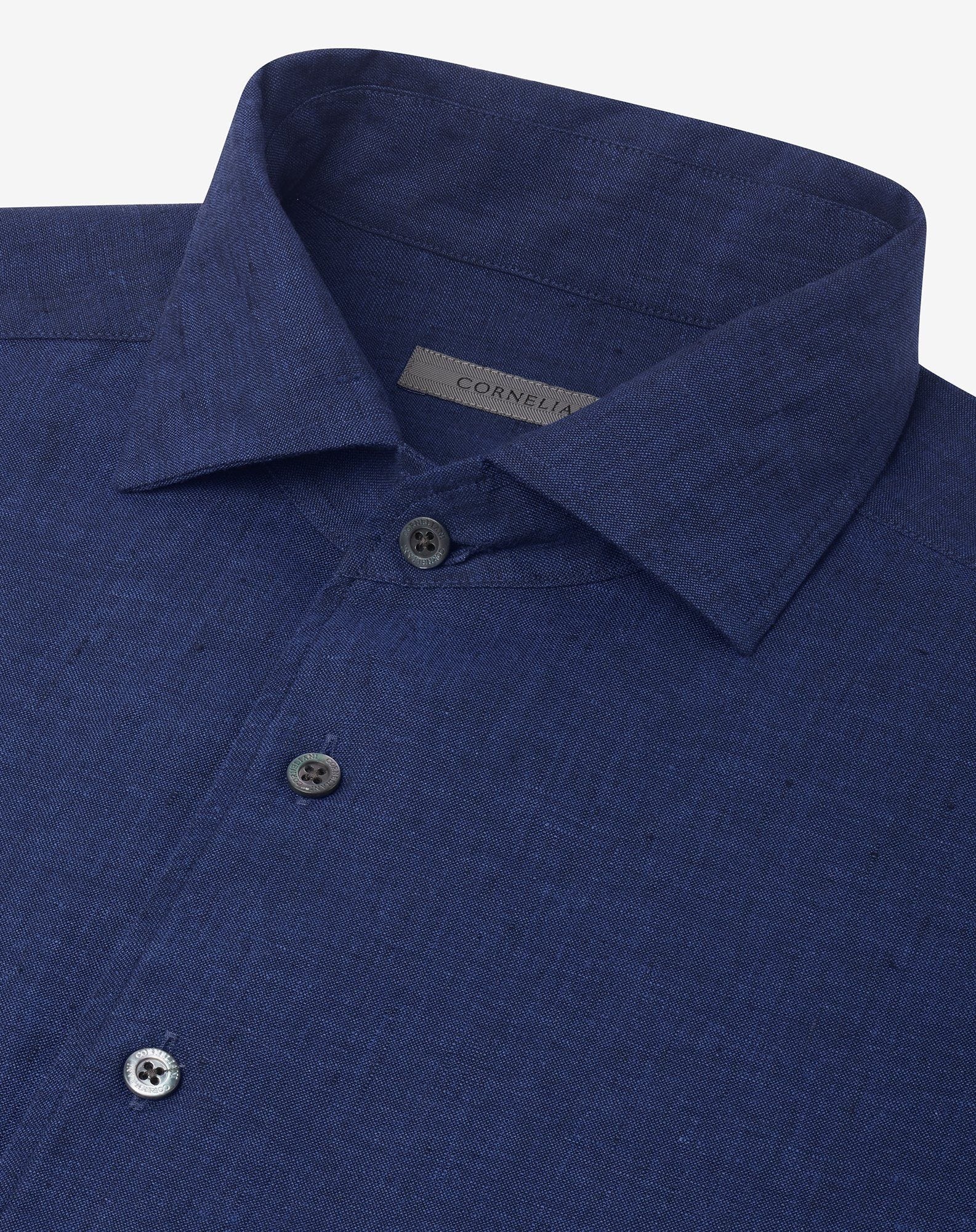Blue pure linen shirt - 4