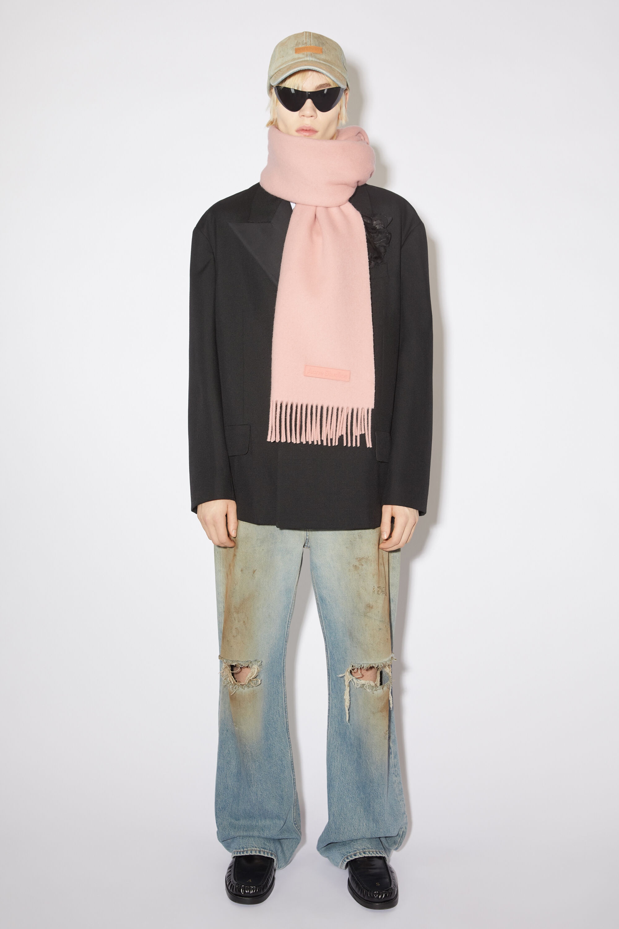 Wool scarf pink label - Pink - 3