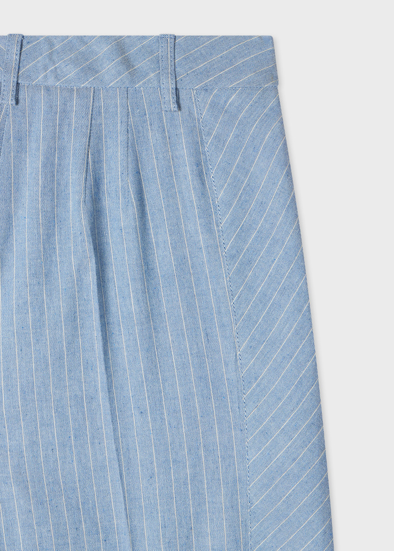 Women's Light Blue Pinstripe Trousers 7