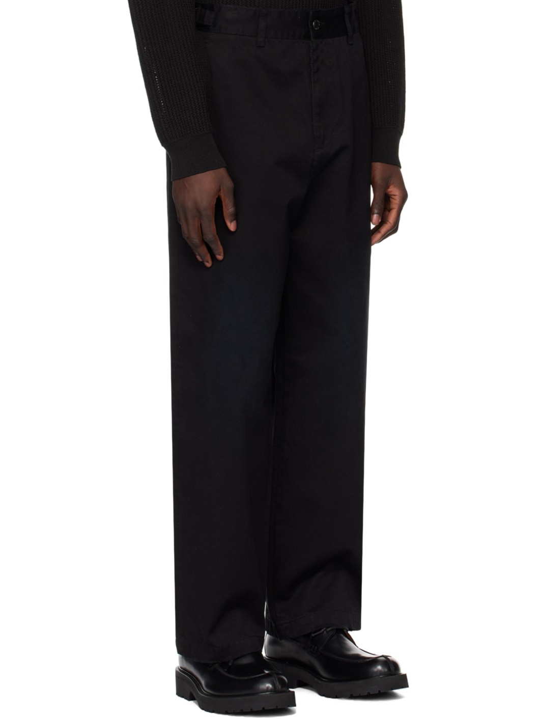Black Wide Denim Trousers - 2