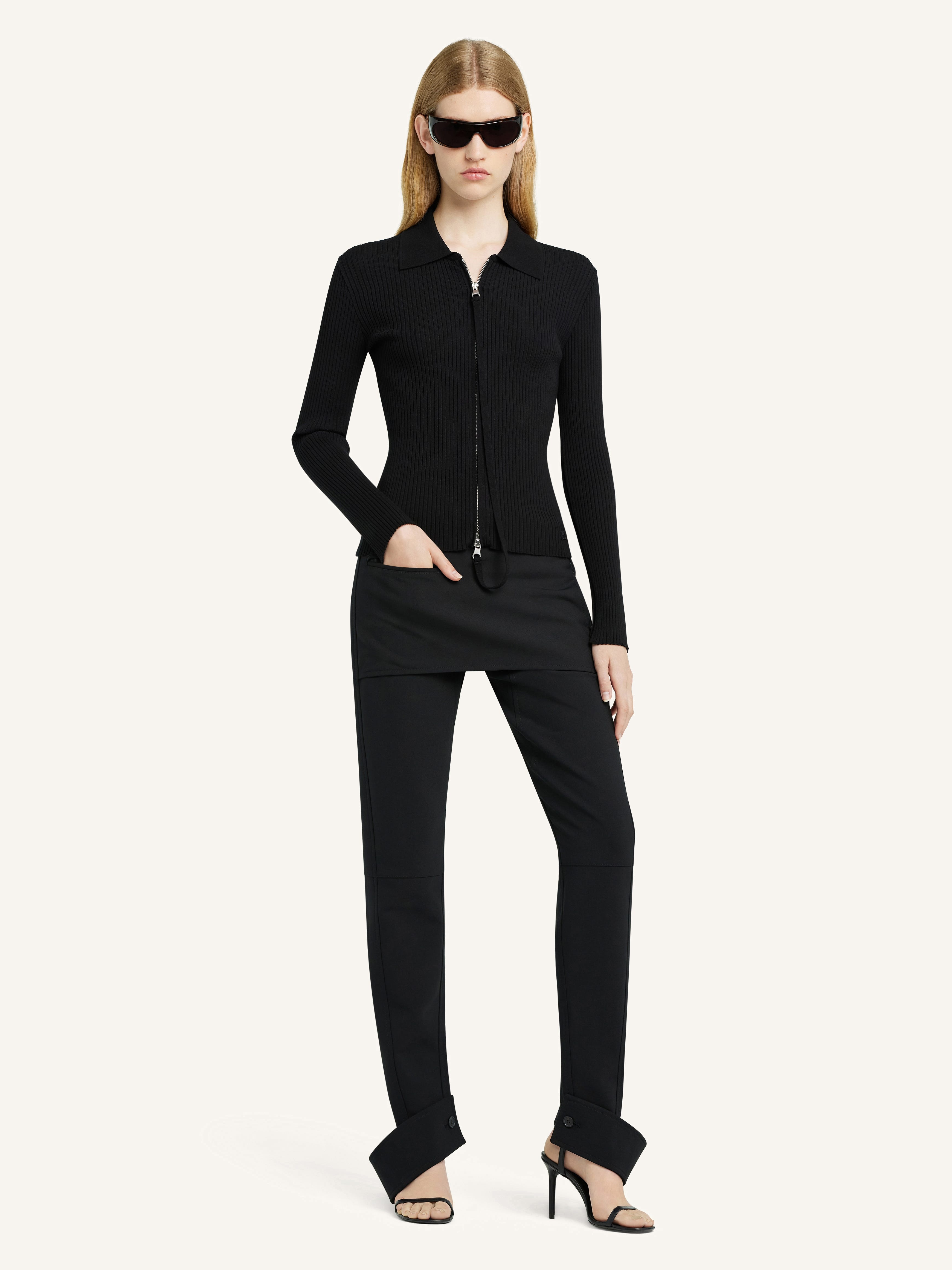 KNITTED ZIPPED CARDIGAN - 2