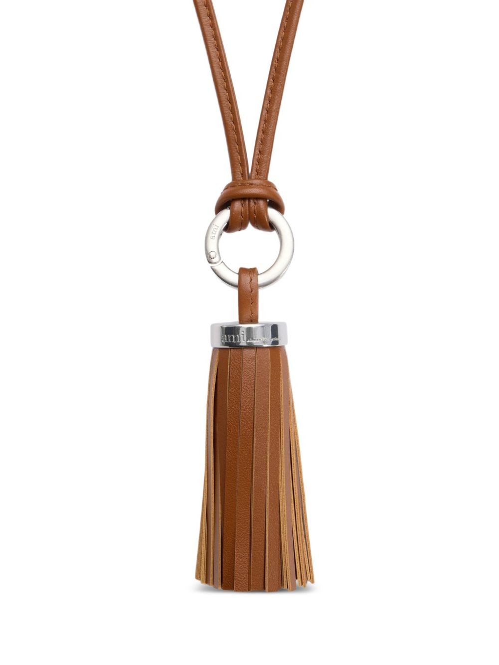 Ami Pompom leather keyring - 2