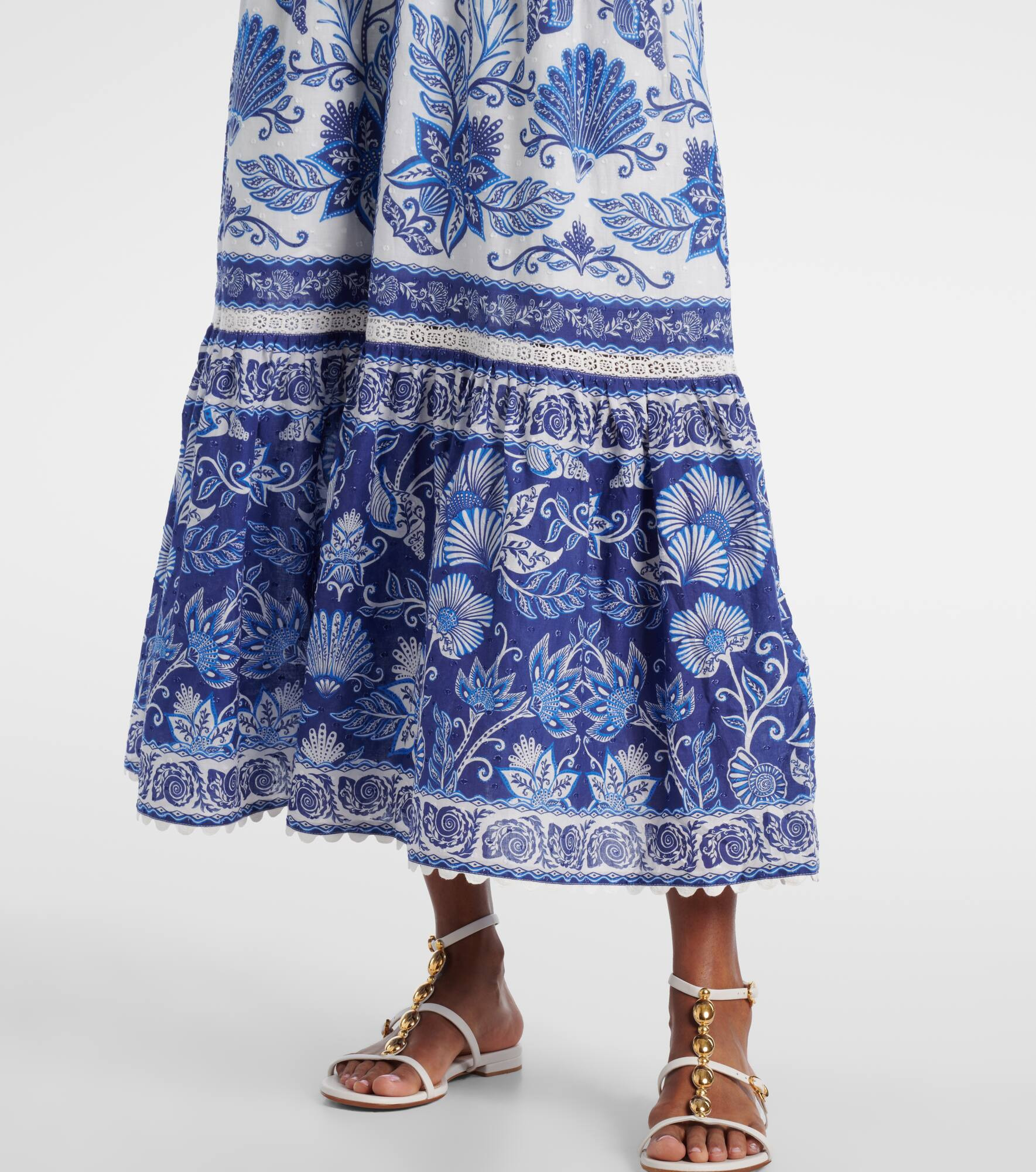 Floral tiered cotton maxi dress - 6