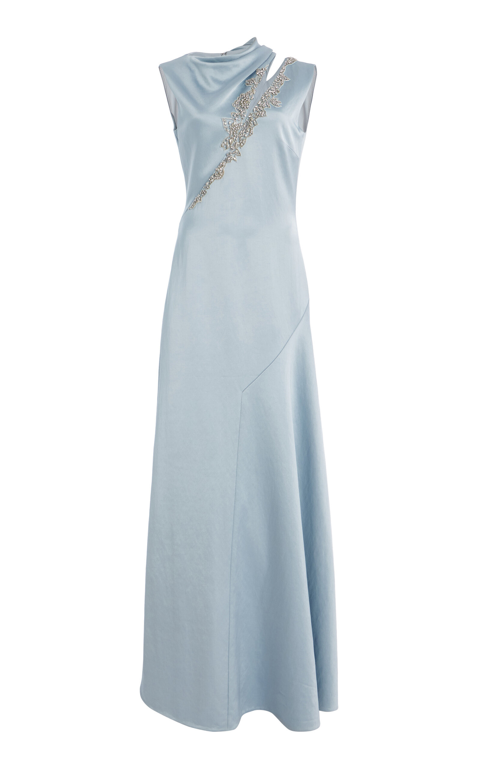 Embellished Satin Gown light blue - 1