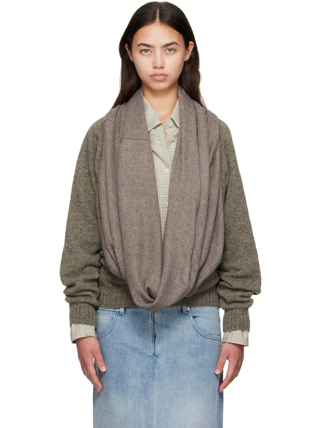 Brown Waterfall Har Sweater - 1