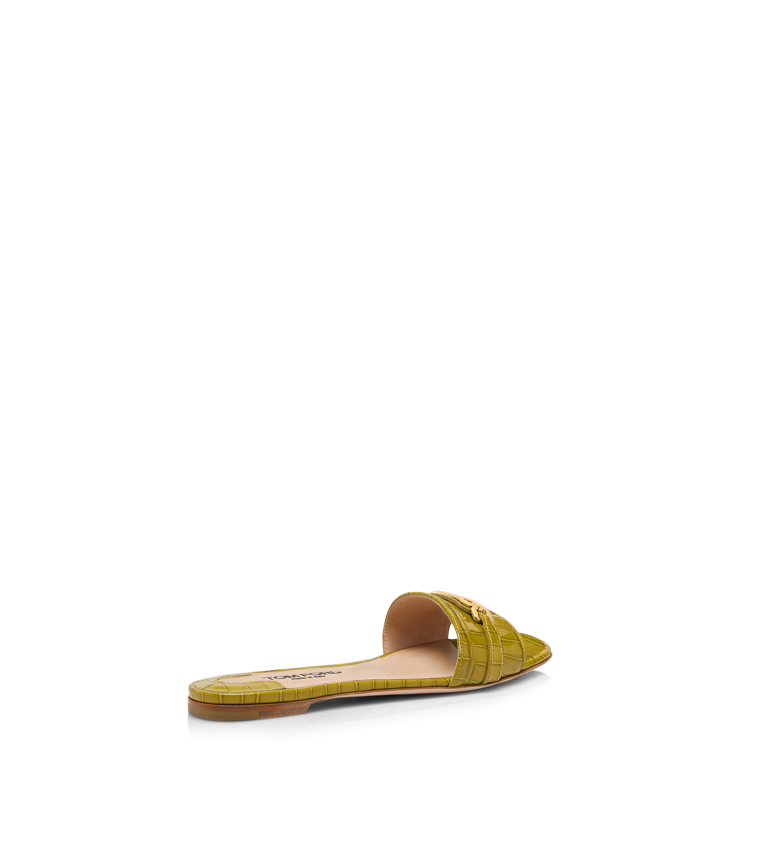 STAMPED CROCODILE LEATHER WHITNEY SLIDE - 3