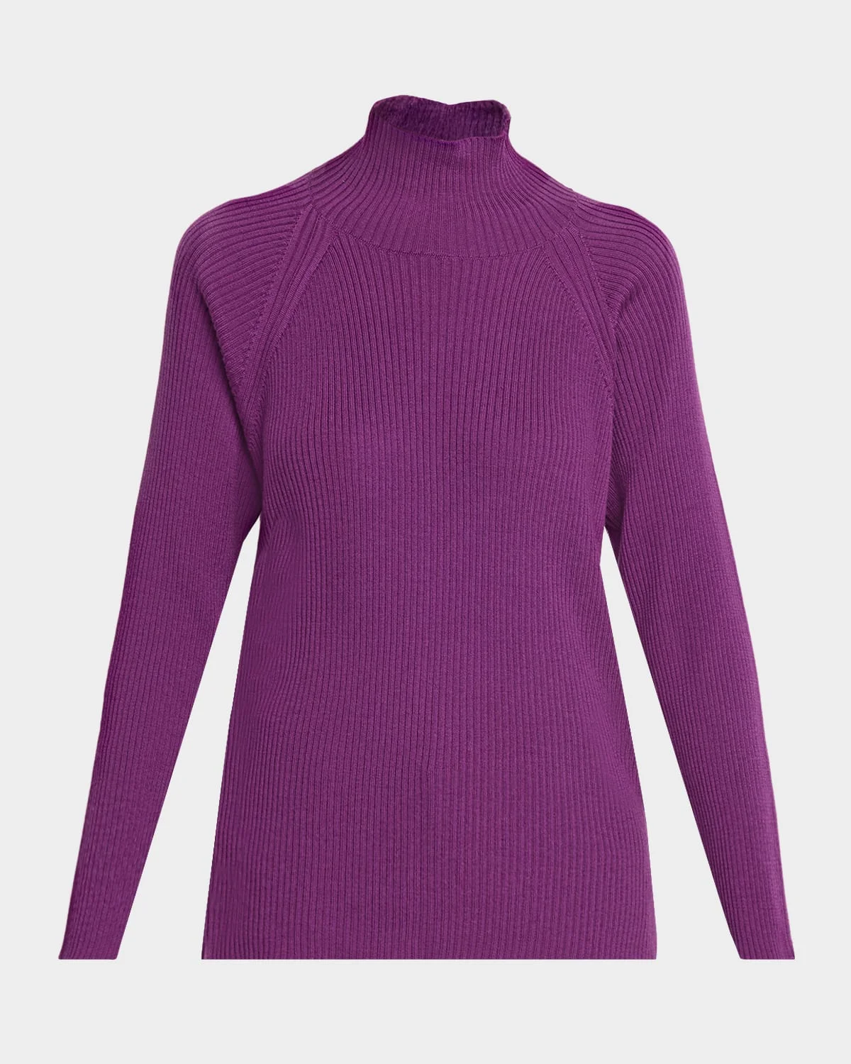 Ribbed Merino Wool Turtleneck Sweater - 1