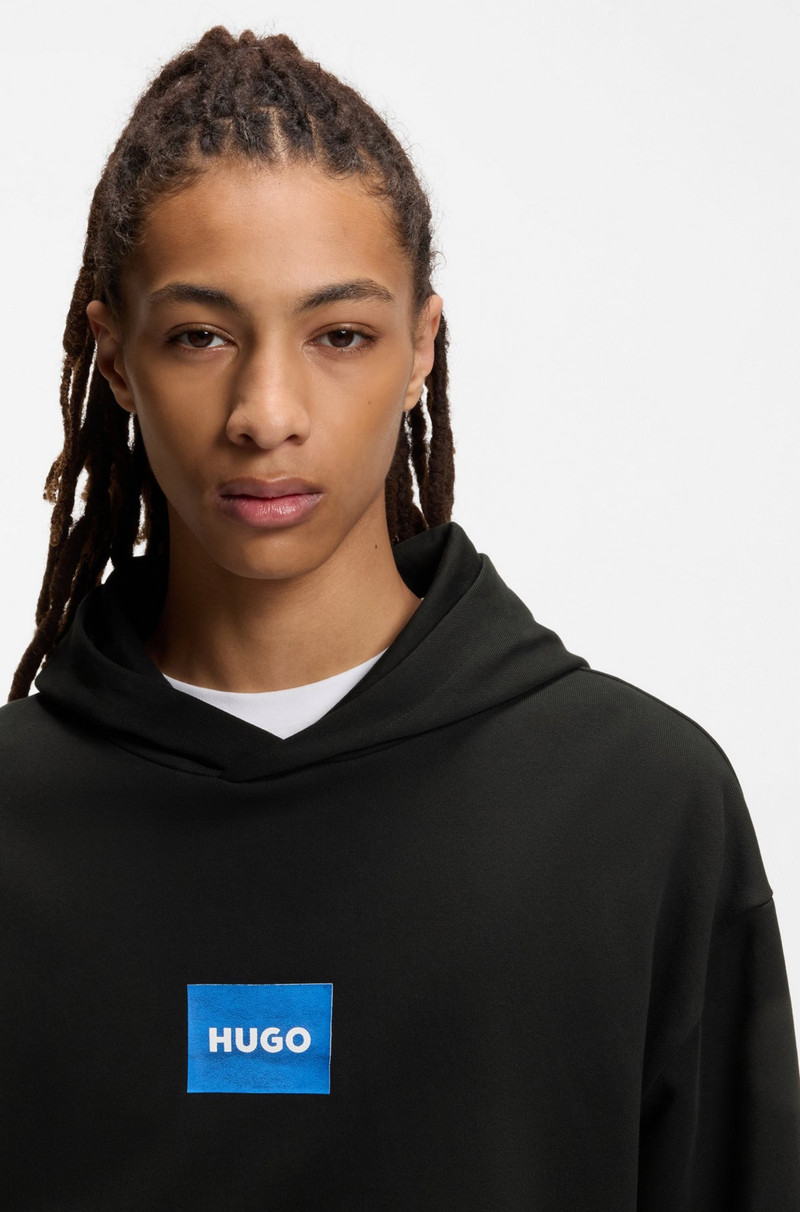 BLUE-LOGO HOODIE IN COTTON TERRY 3