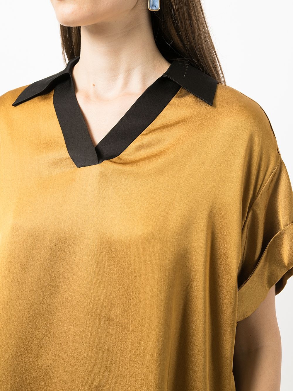 two-tone satin blouse - 5