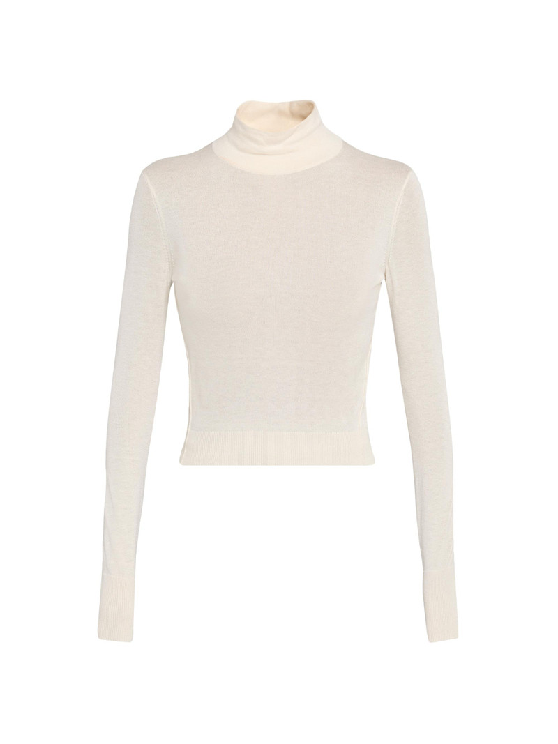 Women's Wool Slim Turtleneck Sweater - Cream 1