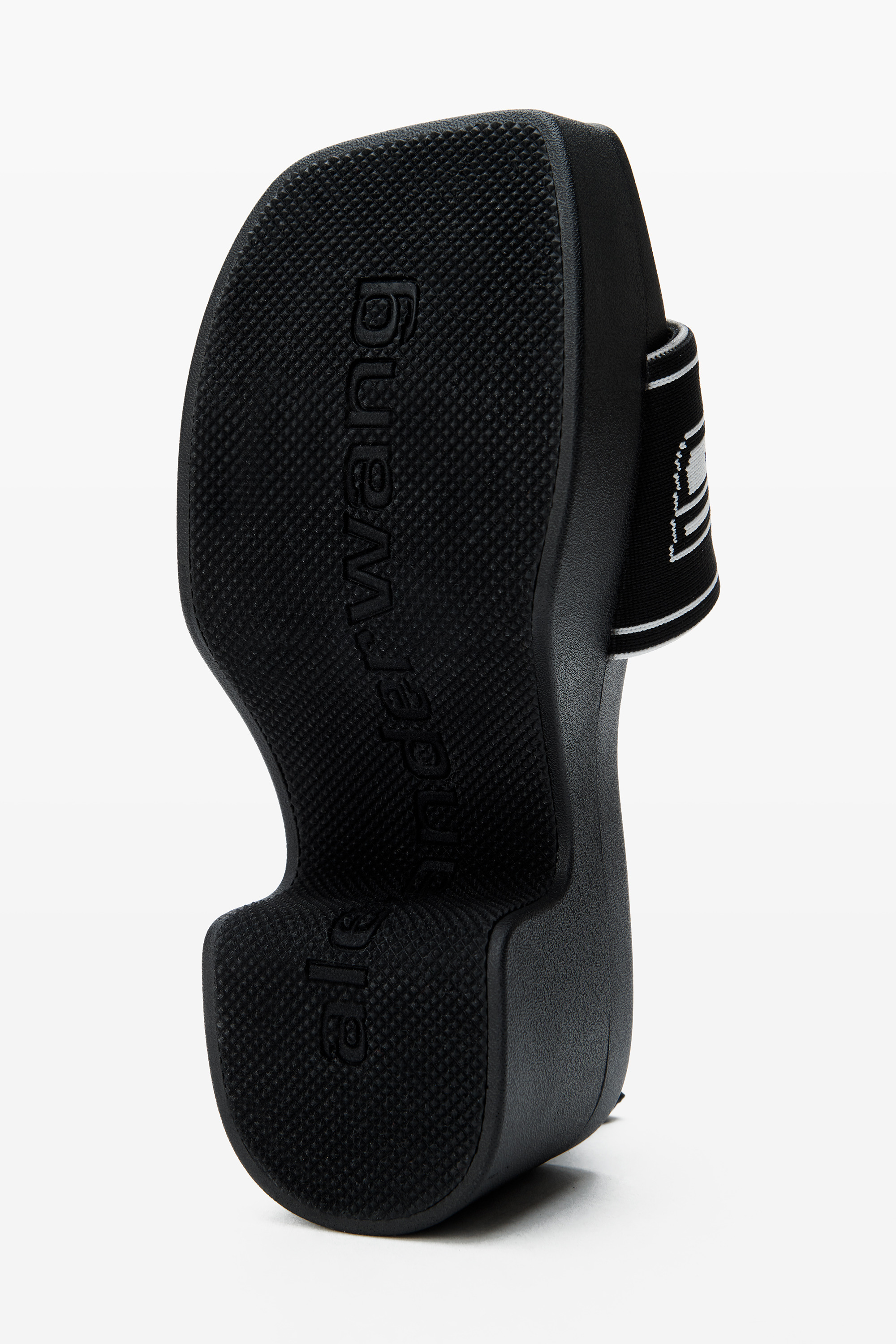 black logo platform sandals - 4