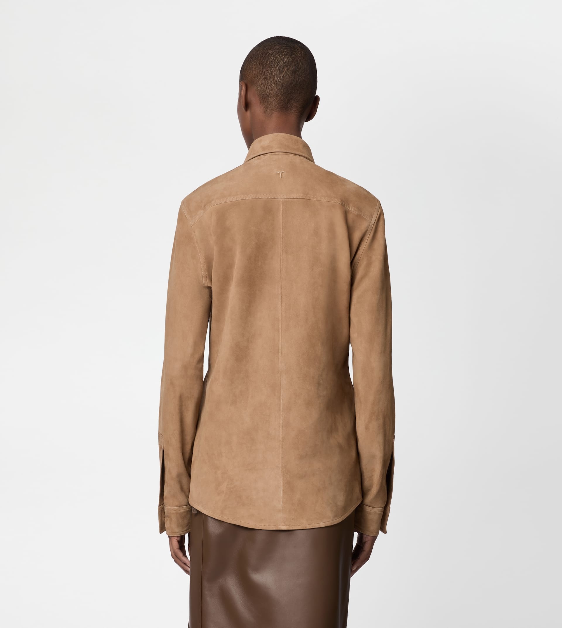 PASHMY SHIRT IN SUEDE - BEIGE - 4