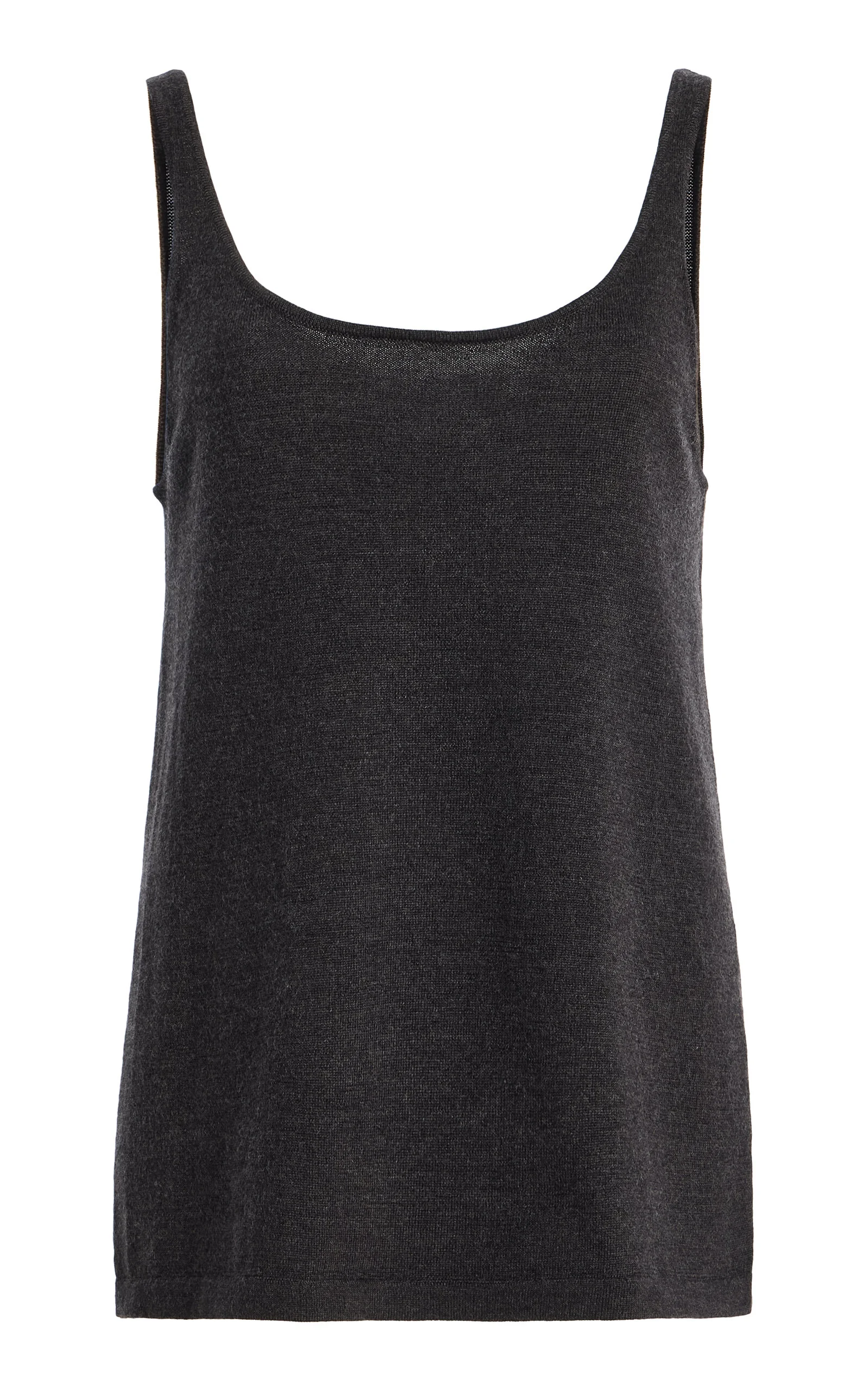 Scoop Neck Merino Wool Knit Tank - 1