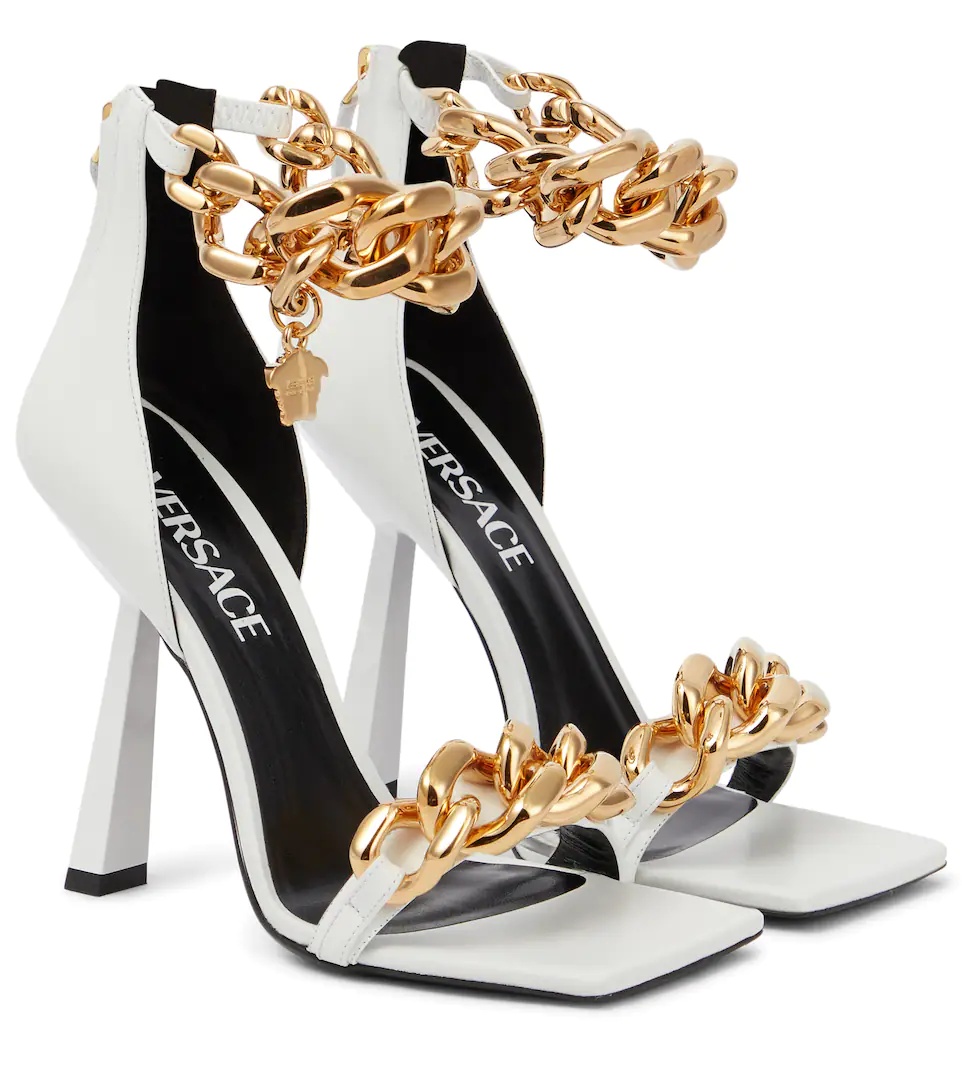 Medusa Chain leather sandals - 1