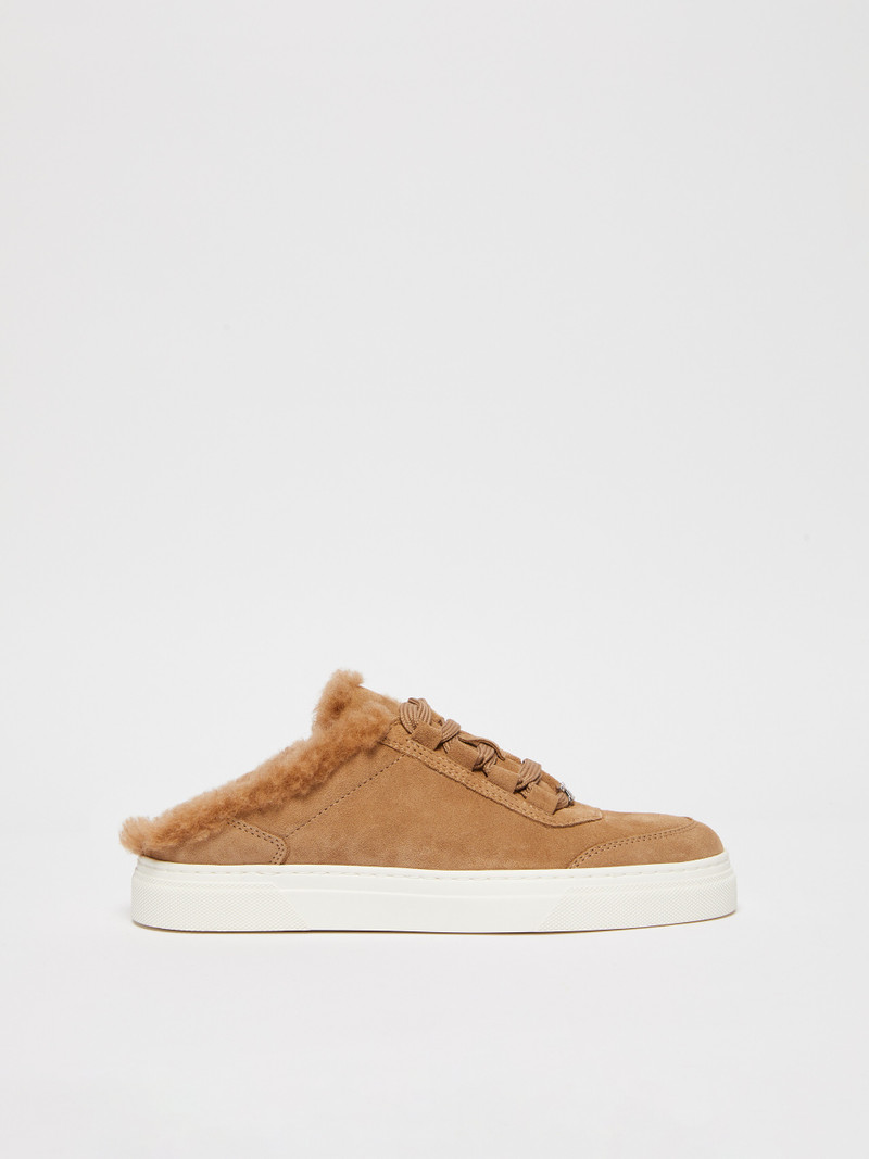 TSLIDESNEAKER Slide sneakers in suede and Teddy fabric 1