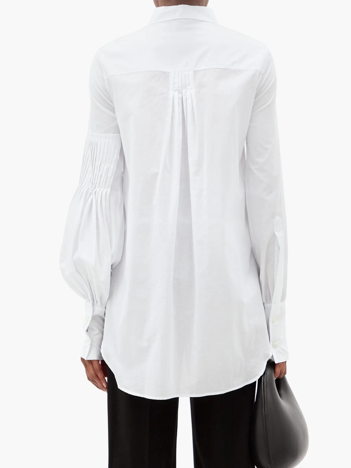 Asymmetric pleated cotton shirt - 5