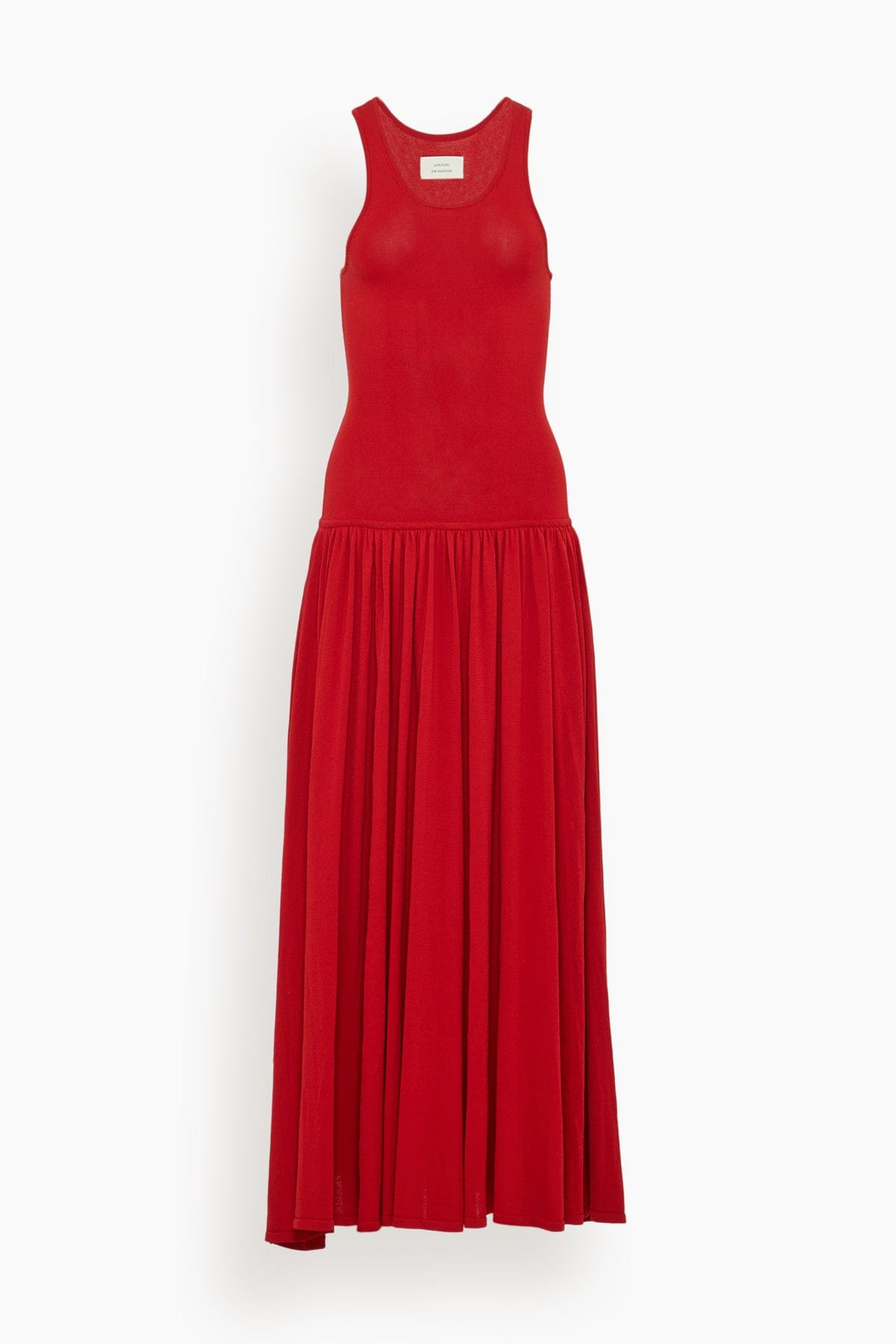 Jada Long Knit Dress in Red - 1