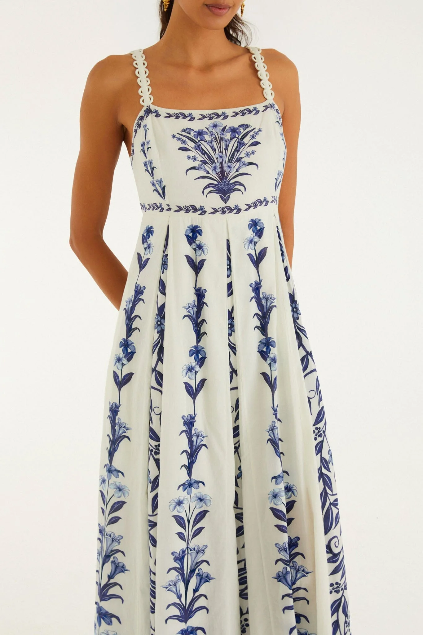 Off-White Flowers Arch Pleats Maxi Dress - 1