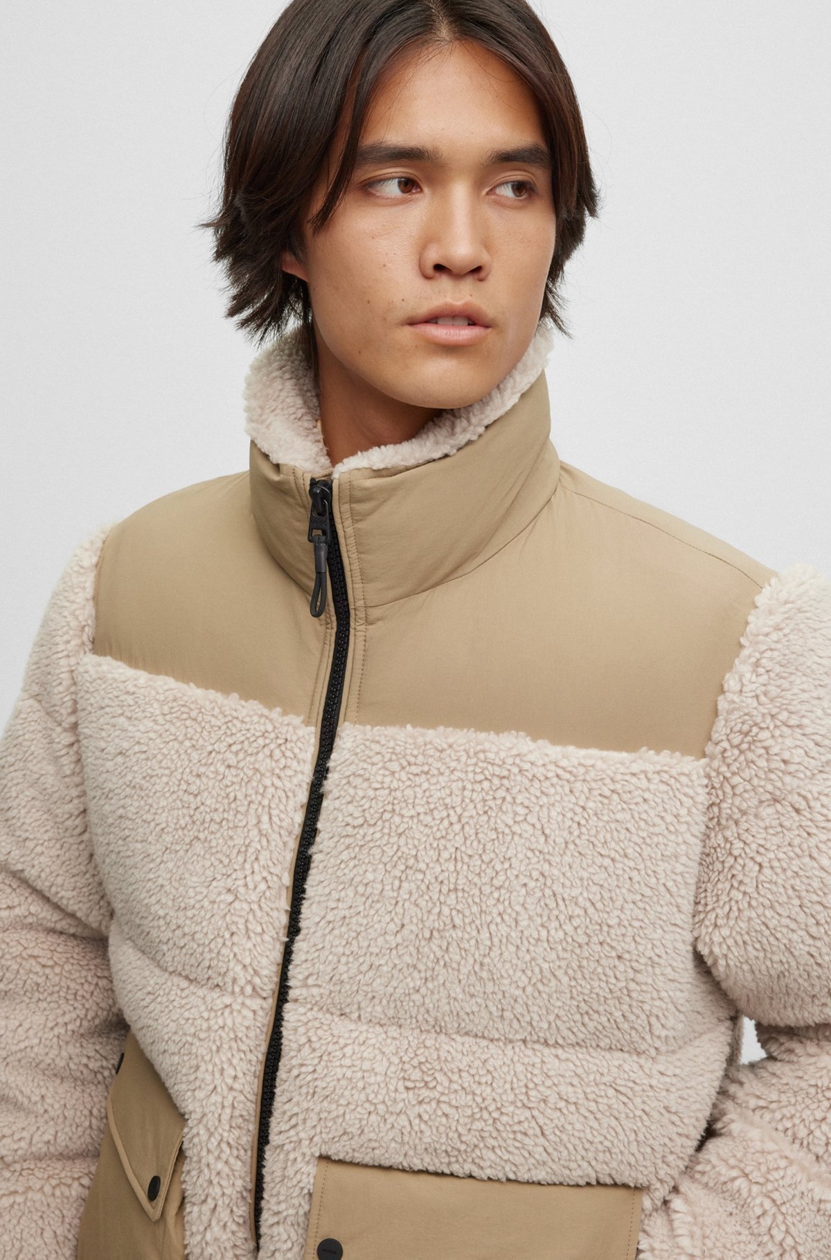 REGULAR-FIT JACKET IN MIXED MATERIALS - 6