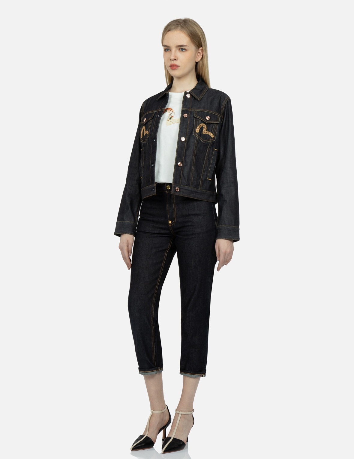 BROCADE DAICOCK INSERT BOYFRIEND JEANS - 4