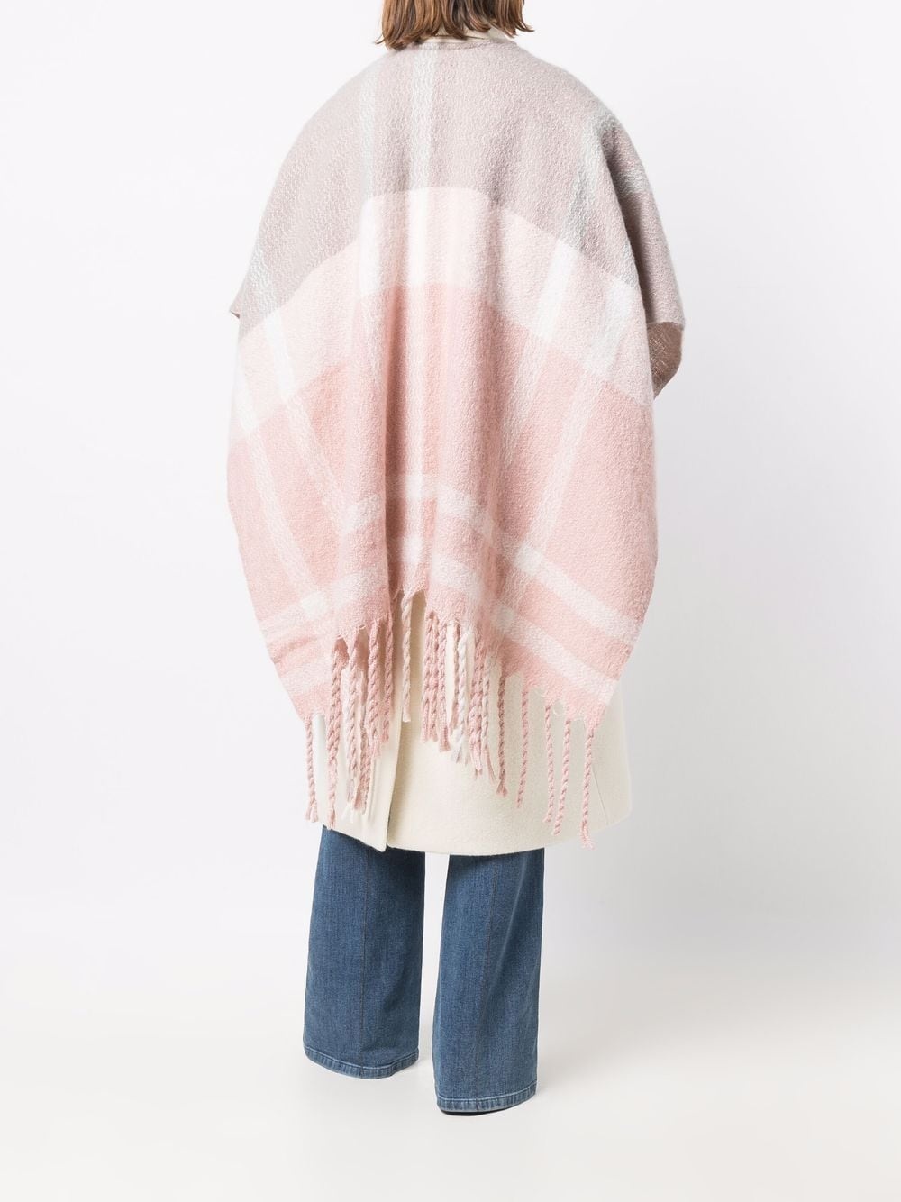 checked fringed cape - 4