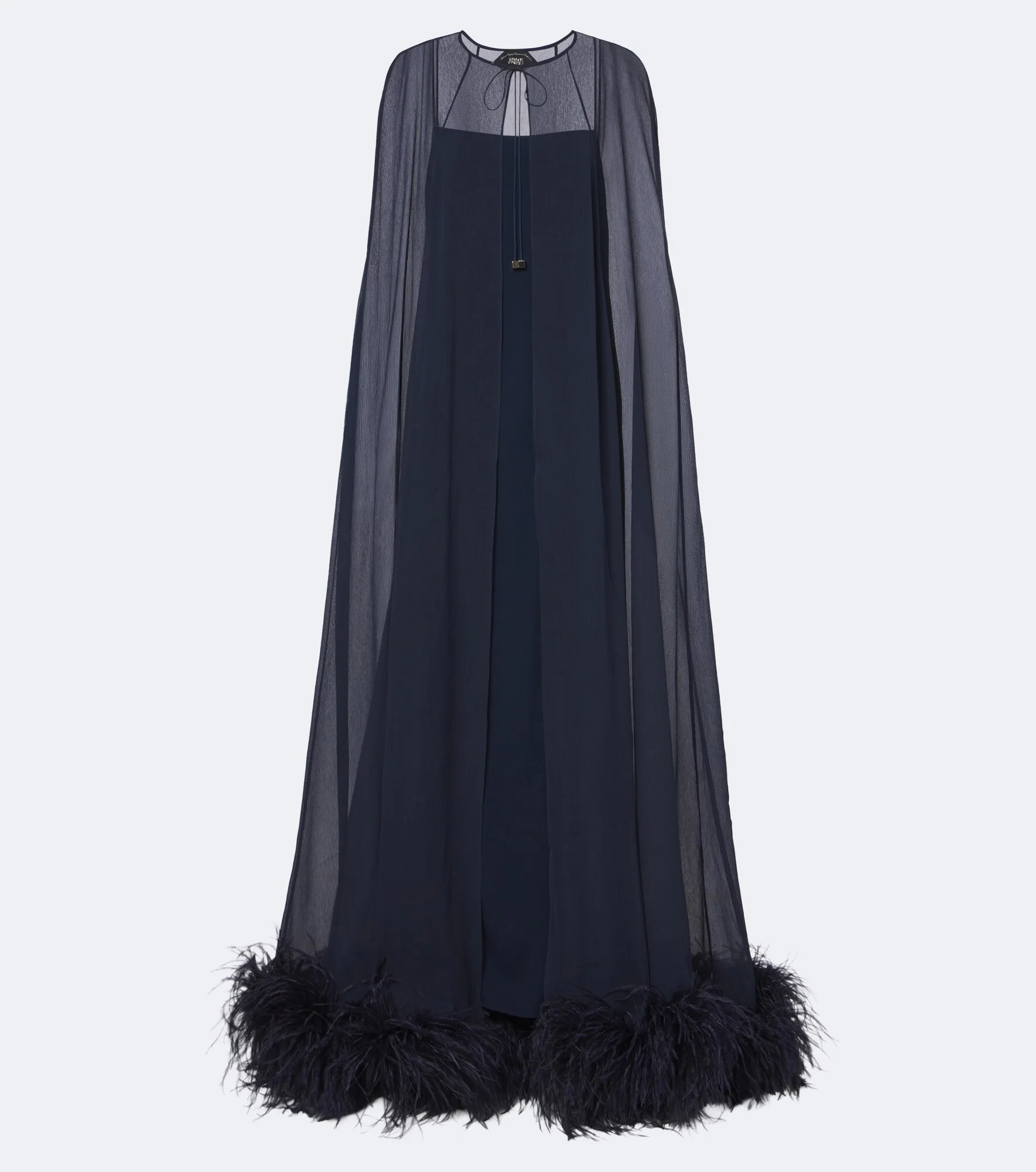 Grace caped silk creponne gown - 1