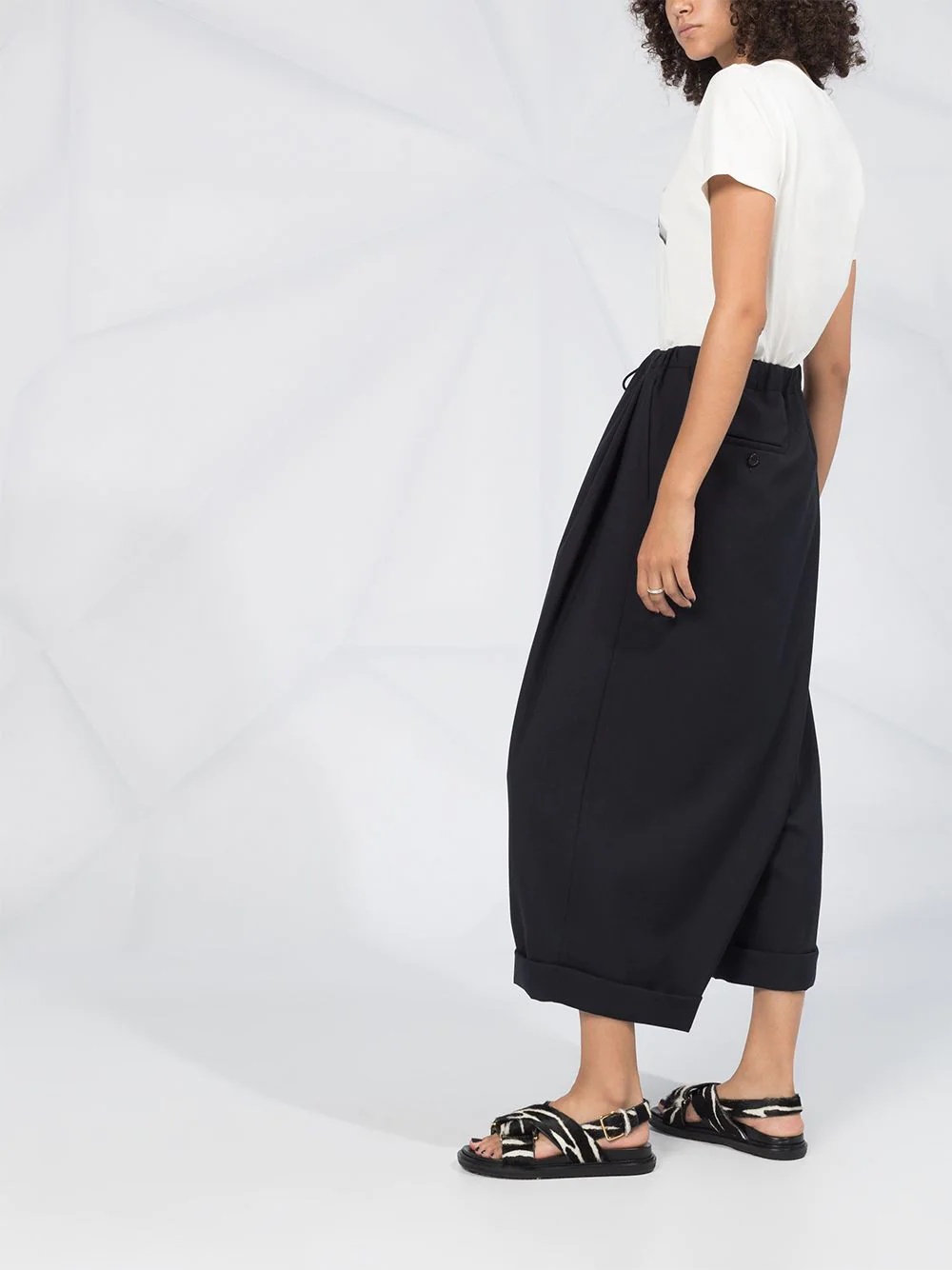 cropped wide-leg trousers - 4