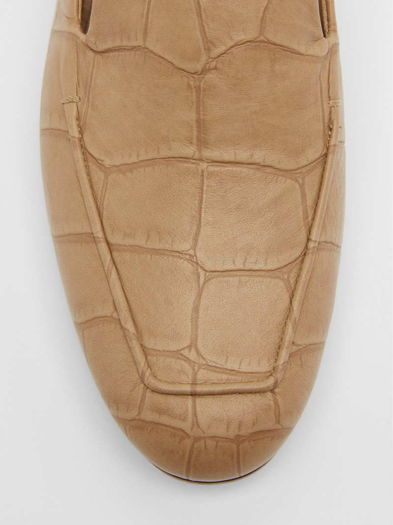LARIS Crocodile-print leather loafers 4