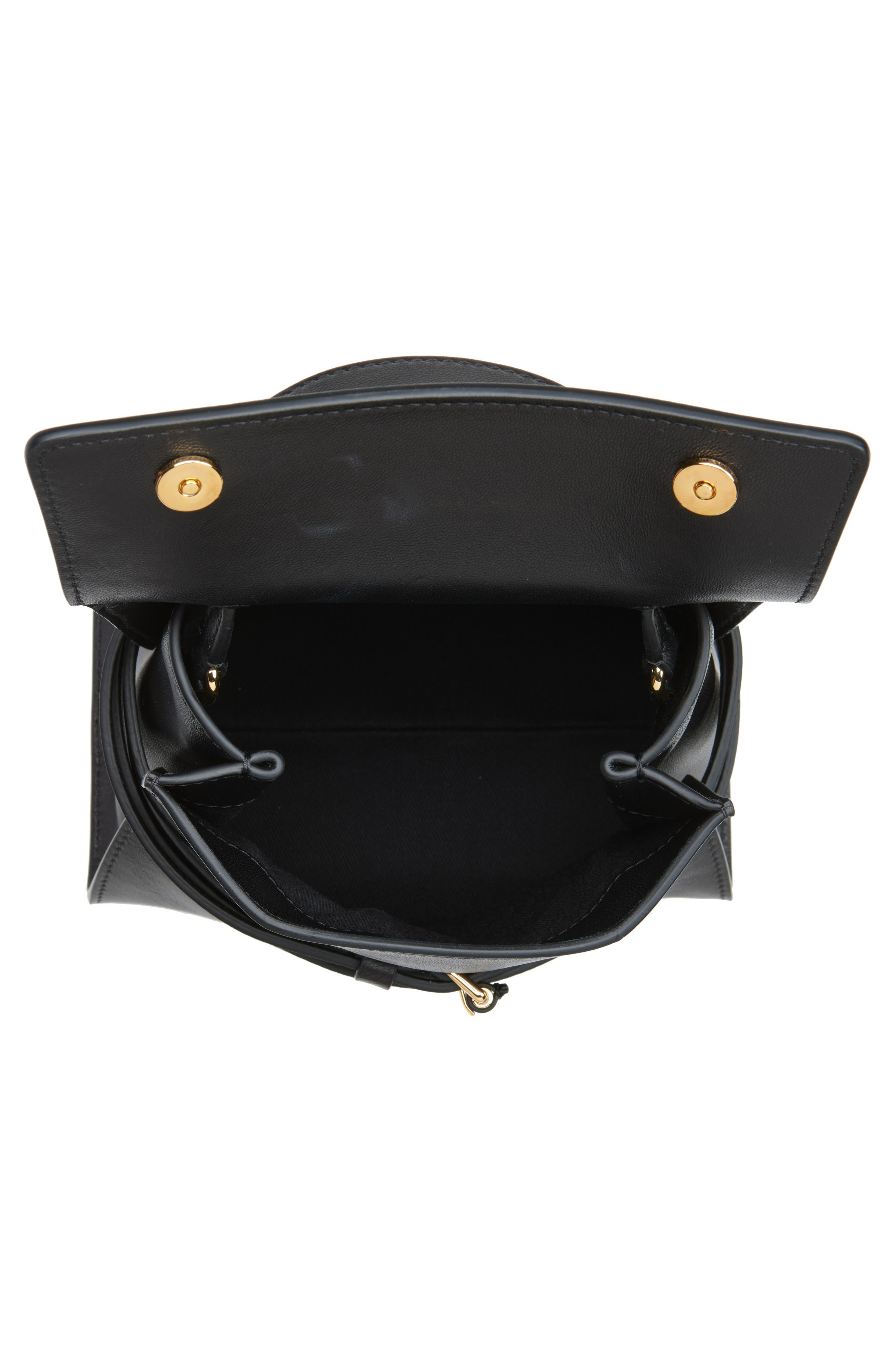 Moschino Small Tie Me Leather Top Handle Bag in Black at Nordstrom - 4