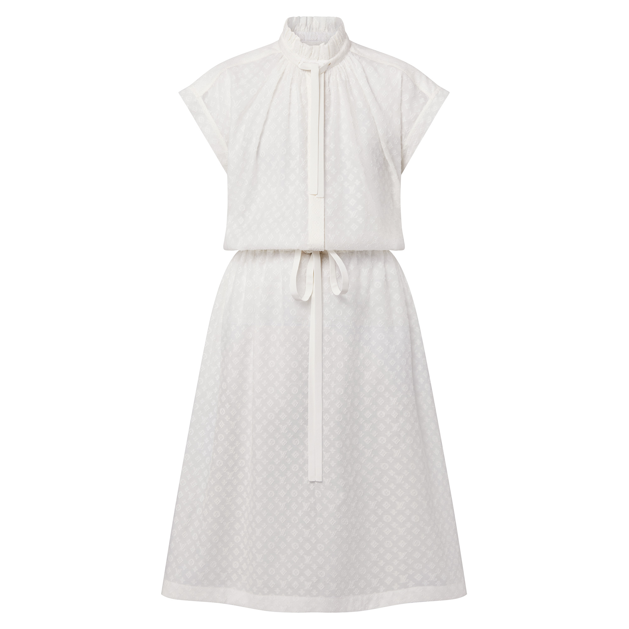 Monogram Fil Coupé Lavaliere Collar Dress - 1