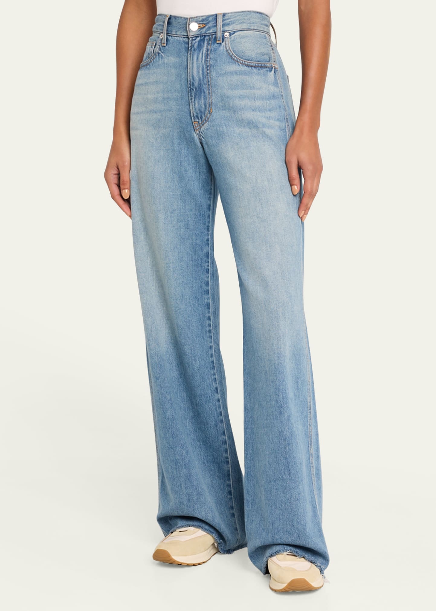 Kasey Mid-Rise Wide-Leg Jeans - 4