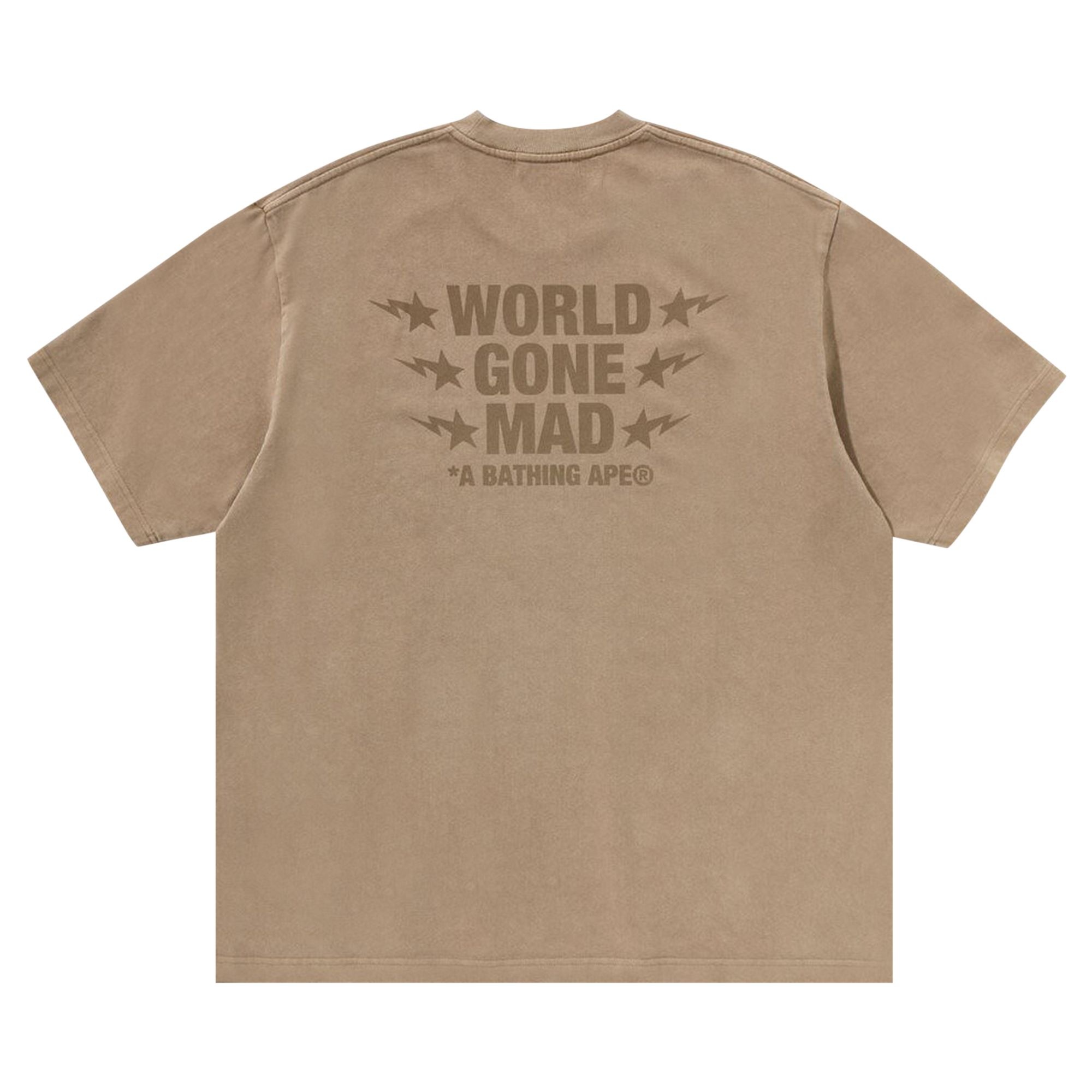 BAPE WGM Garment Dyed Relaxed Fit Tee 'Beige' - 2