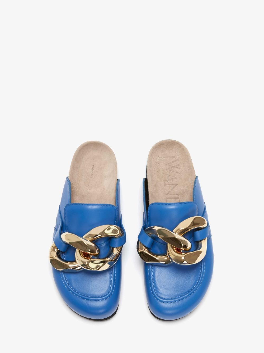 CHAIN LOAFER LEATHER MULES - 4