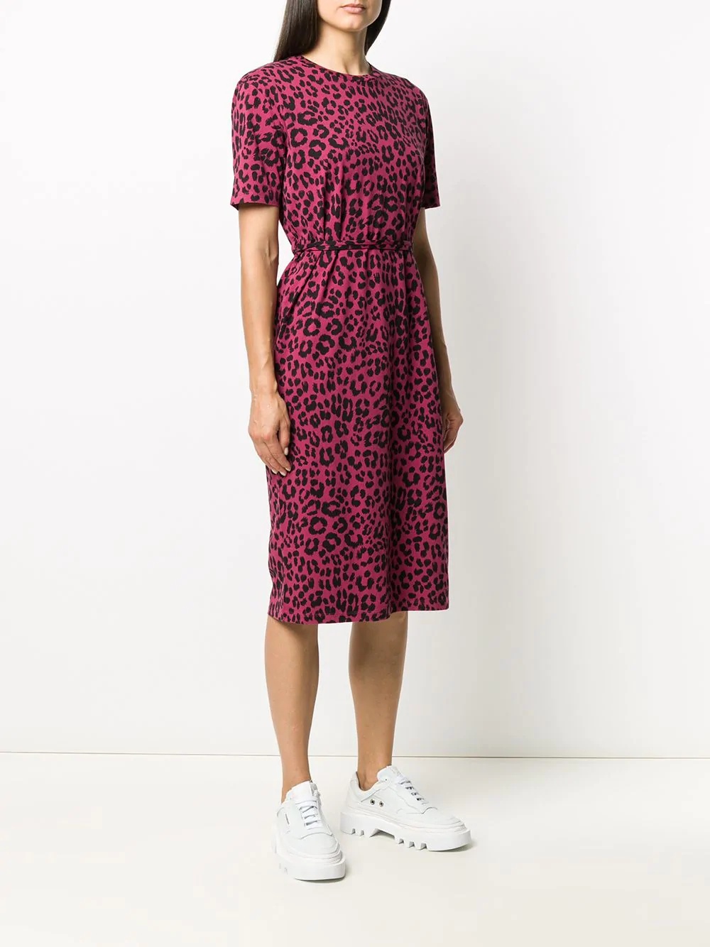 leopard print T-shirt dress - 3