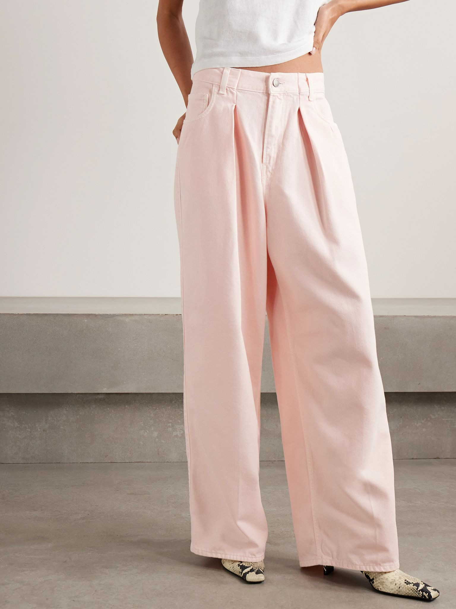 Candy pleated boyfriend jeans Pink - 3