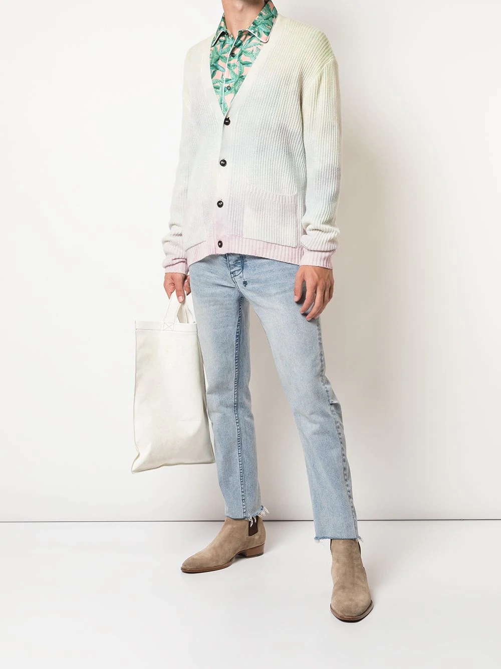 watercolour cashmere cardigan - 2