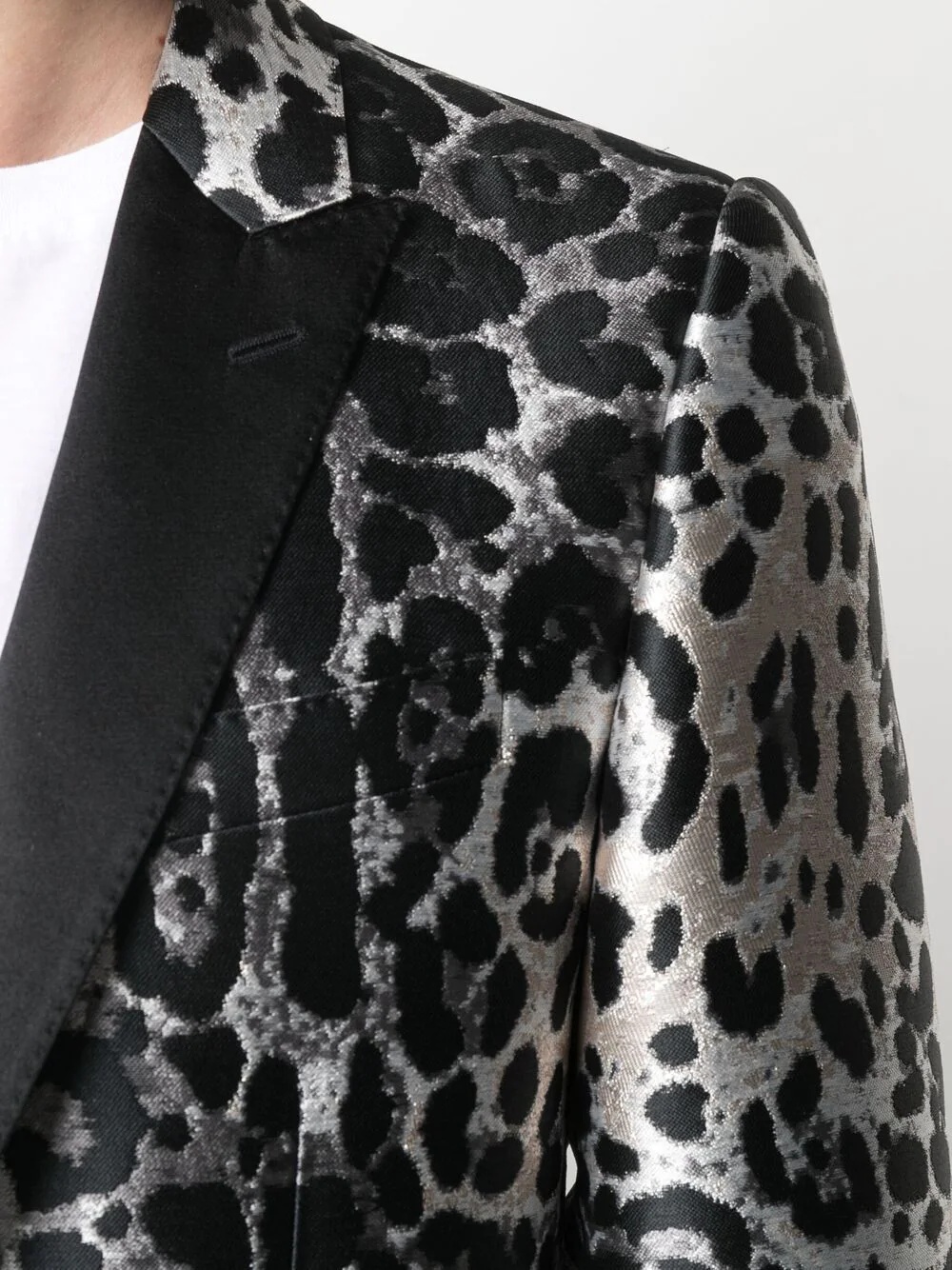 leopard-print single-breasted blazer - 5