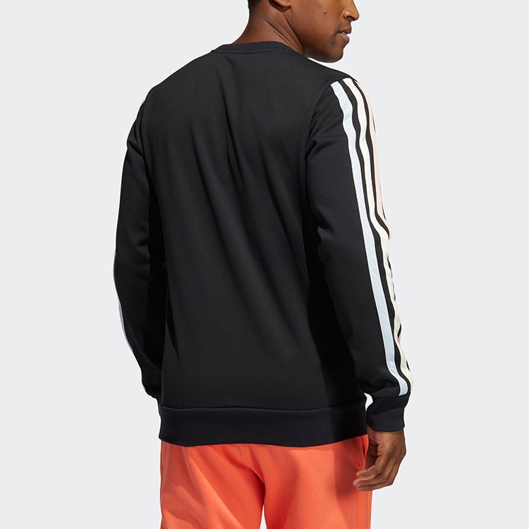adidas Decorate Cr Basketball Casual Sports Stripe Round Neck Black GU0507 - 4