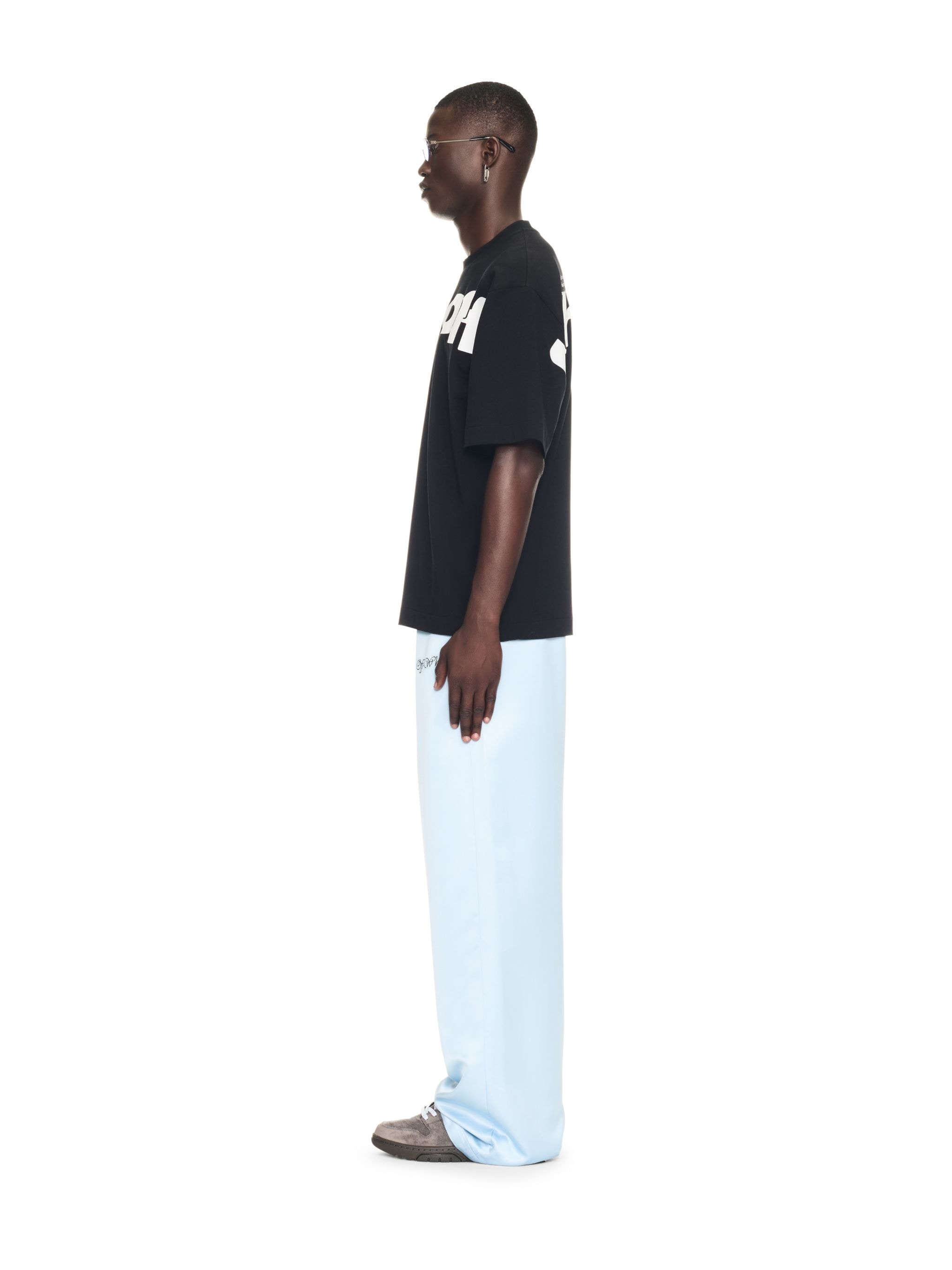 Sky Blue Satin Jogger Trackpants - 3