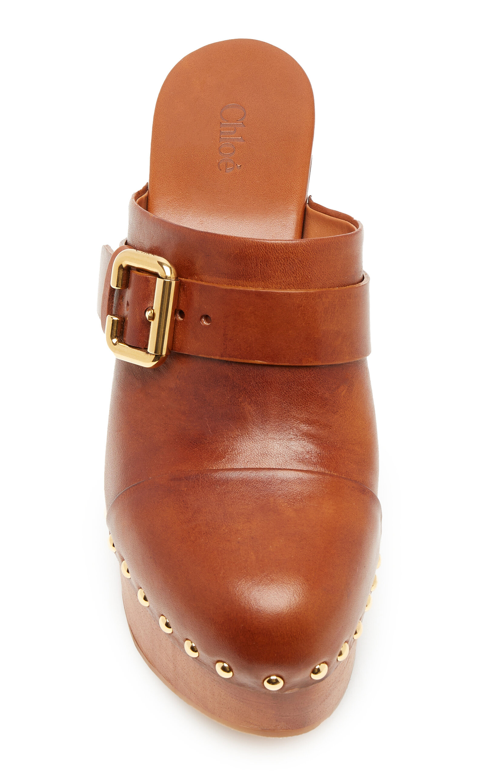 Jeannette Leather Platform Clogs brown - 3