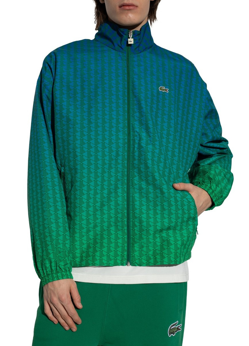 LACOSTE monogram-print ombrÃ© sportsuit jacket outlook