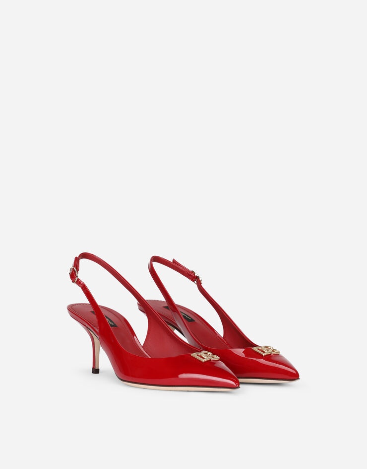 Patent leather slingbacks with DG logo - 2