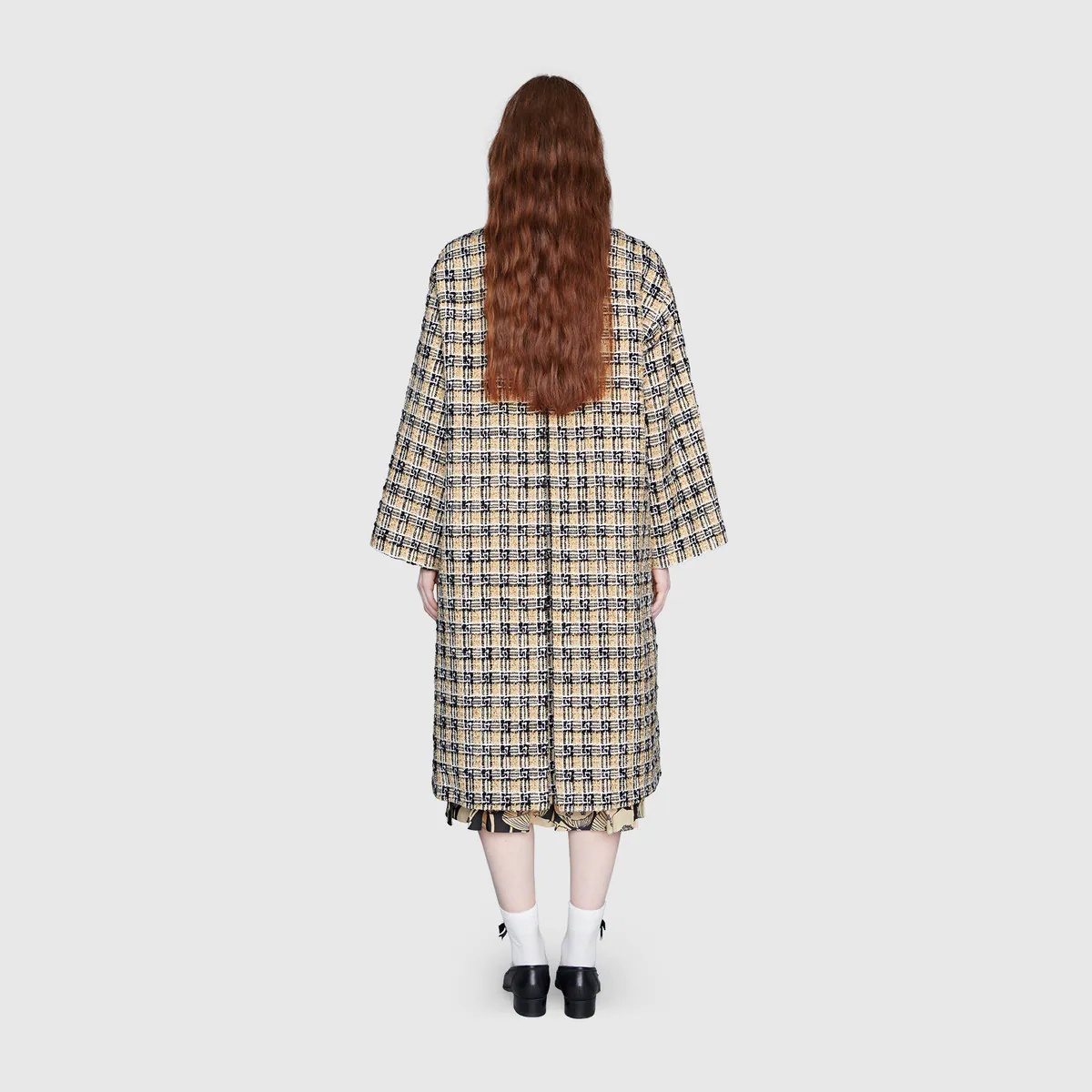 Square G check tweed coat - 4
