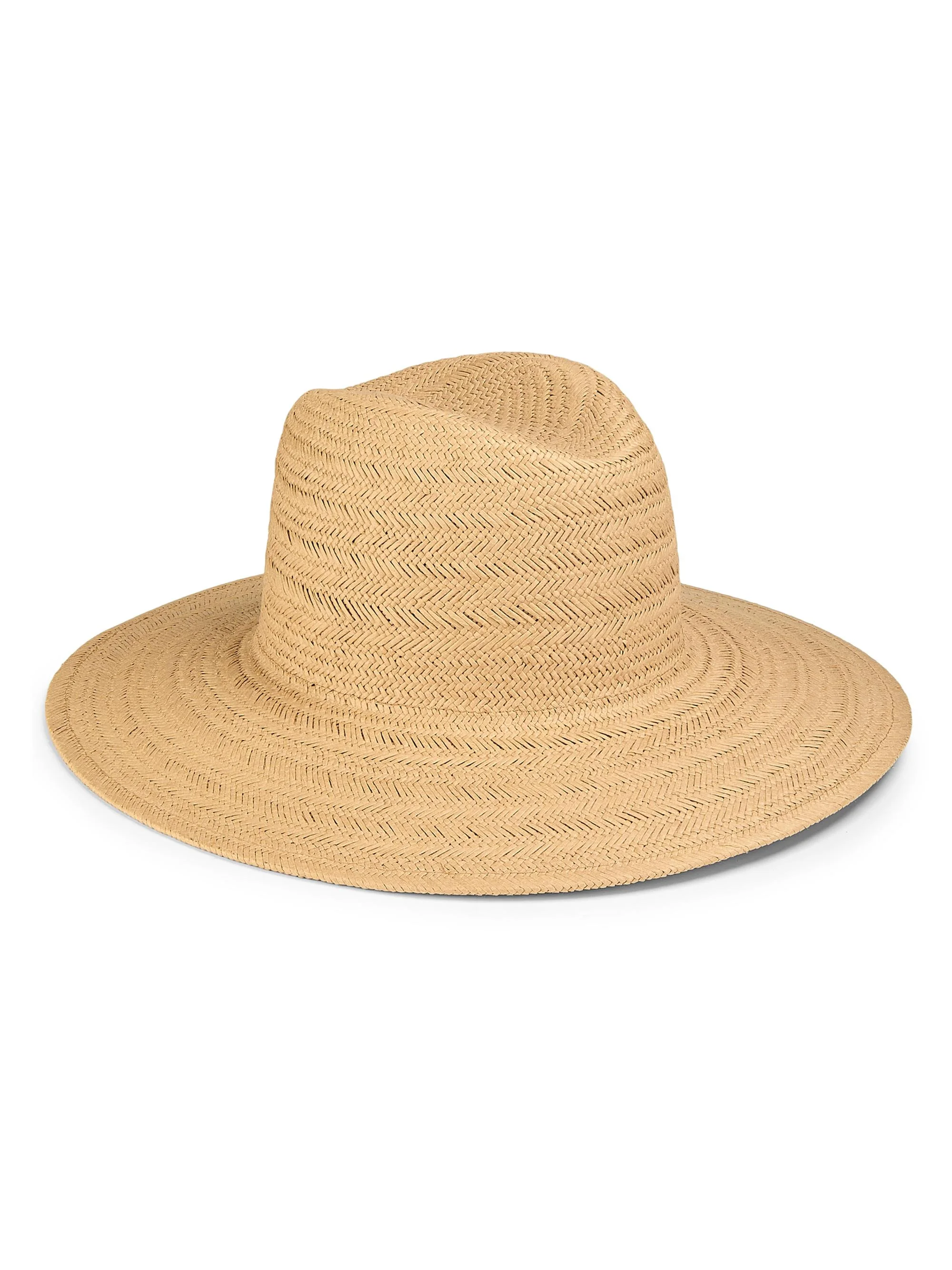 Women's Herringbone Weave Straw Panama Hat - Camel - 1