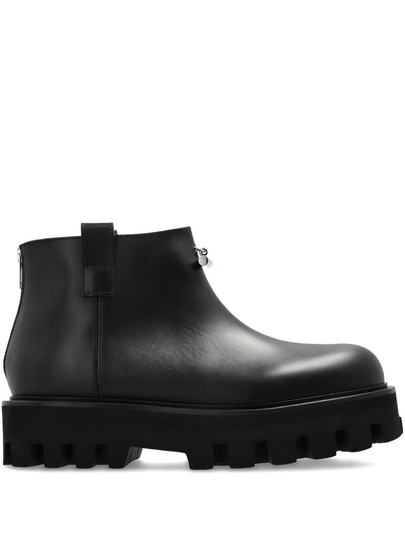 zip-fastening lug-sole boots 1