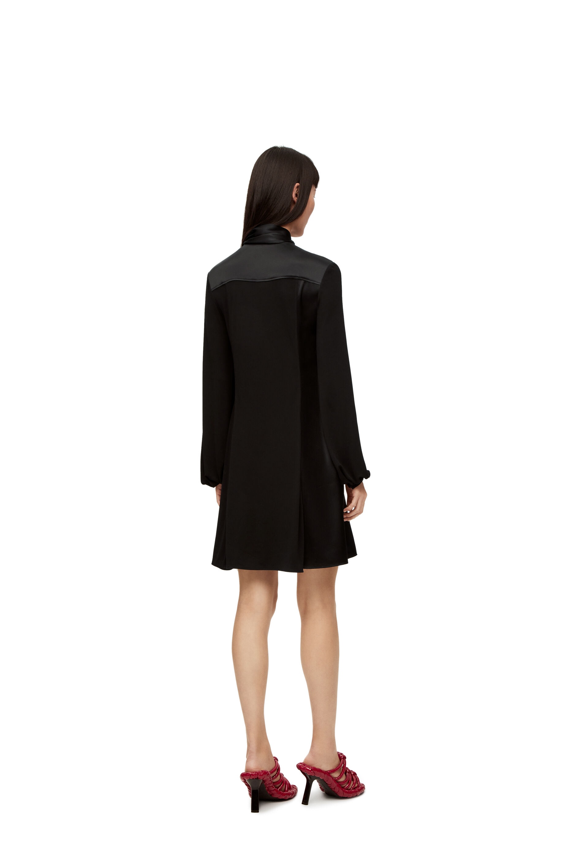 Lavalliere dress in crepe jersey and crepe satin - 4