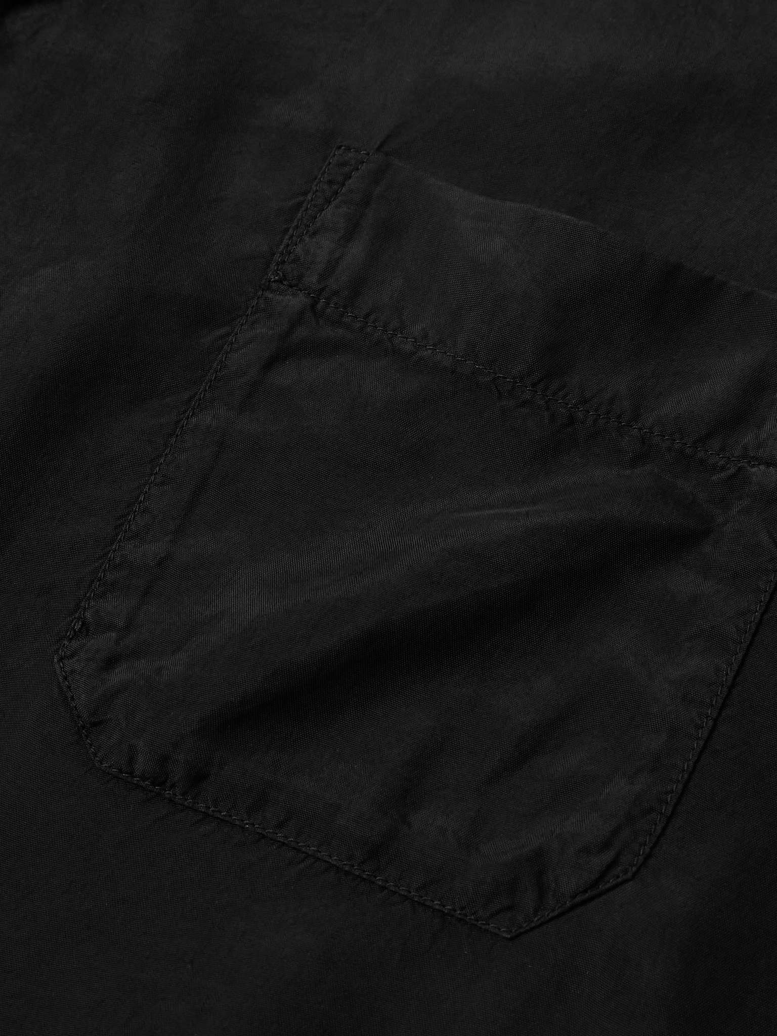 Convertible-Collar Logo-Embroidered Satin Shirt - 4
