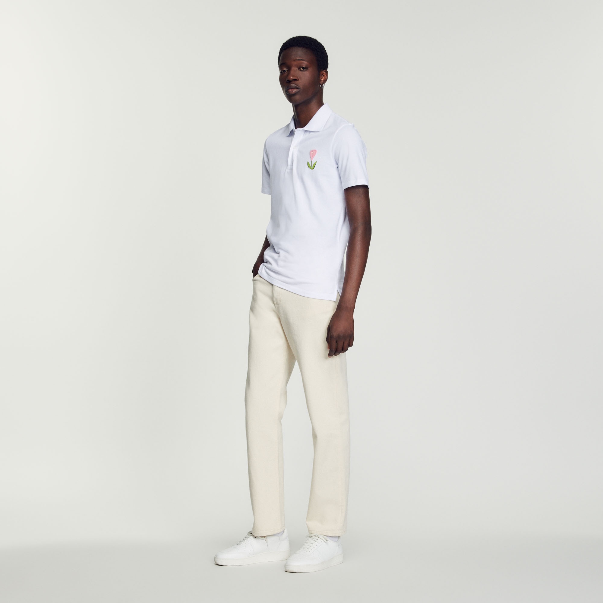 Embroidered tulip polo shirt - 5