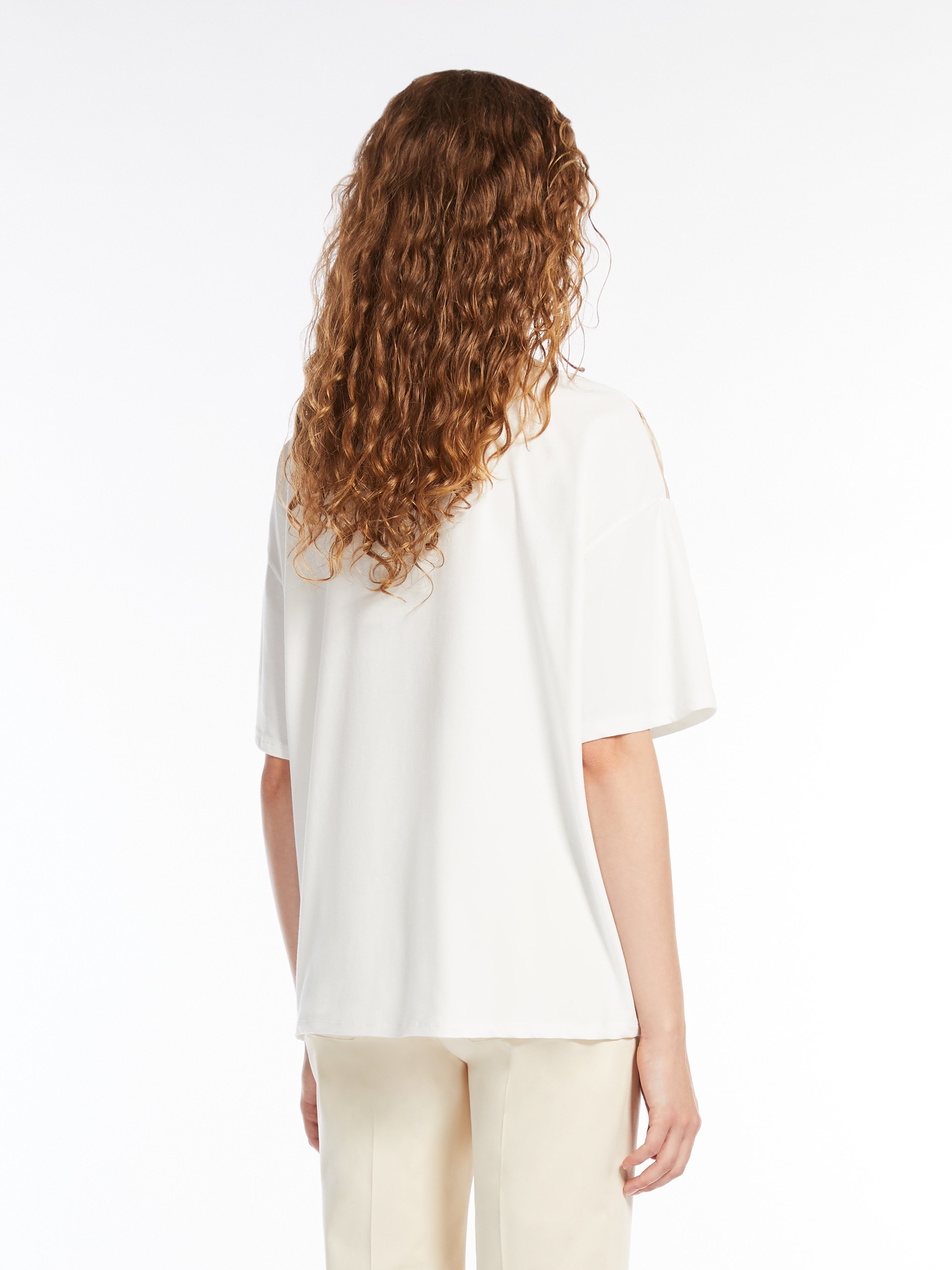 PAMPAS Printed silk and jersey T-shirt - 4