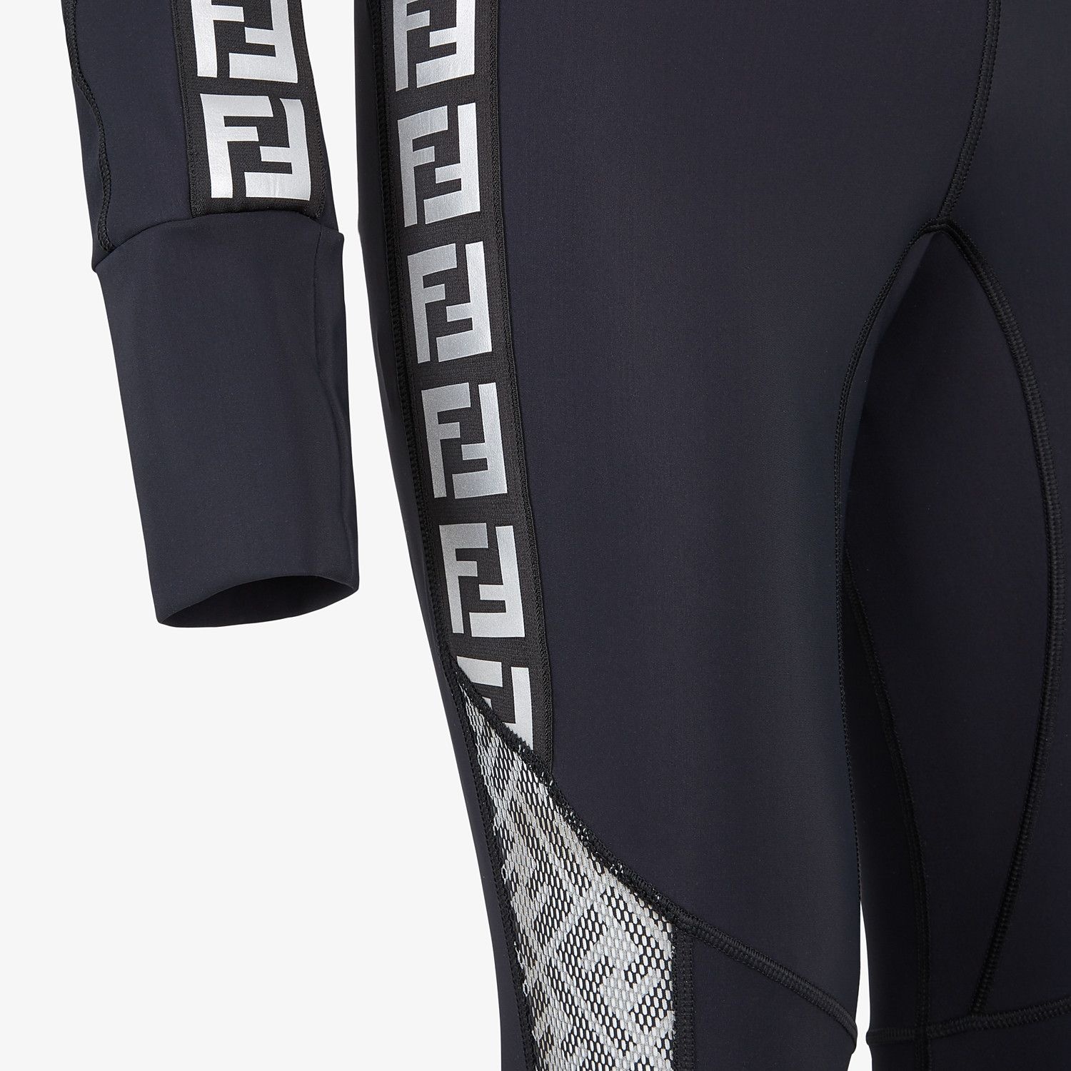 Black stretch fabric running tracksuit - 3